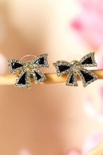 Load image into Gallery viewer, Black Rhinestone Bowknot Stud Earrings