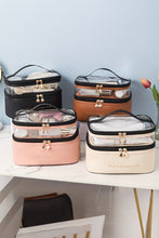 Load image into Gallery viewer, Pink Waterproof PVC Double Layer Cosmetic Bag