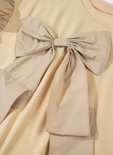 Load image into Gallery viewer, Parchment Ruffle Short Sleeve Bowknot Applique Plus Size Top