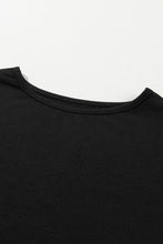 Load image into Gallery viewer, Black Solid Color T Shirt 2pcs Wide Leg Pants Set