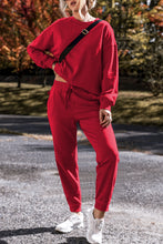 Load image into Gallery viewer, Racing Red Solid Color High Low Pullover and Skinny Pants Set
