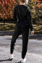 Load image into Gallery viewer, Black Solid Color High Low Pullover and Skinny Pants Set