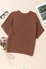 Load image into Gallery viewer, Coffee Mock Neck Short Batwing Sleeve Sweater
