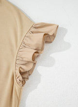 Load image into Gallery viewer, Parchment Ruffle Short Sleeve Bowknot Applique Plus Size Top