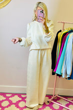 Load image into Gallery viewer, Beige Textured Puff Sleeve Top and Pants Set