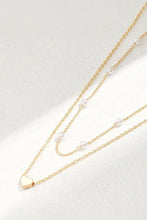 Load image into Gallery viewer, Gold Pearl Heart Chain Necklace