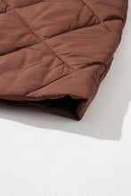 Load image into Gallery viewer, Coffee Puffer Quilted Stand Collar Pocketed Vest Coat