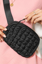 Load image into Gallery viewer, White Quilted Puffer Belt Zipper Crossbody Bags