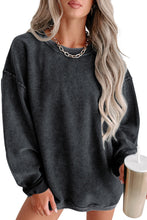 Load image into Gallery viewer, Pink Solid Ribbed Round Neck Pullover Sweatshirt