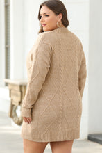 Load image into Gallery viewer, Parchment Cable Knit Drop Shoulder Loose Fit Sweater Dress