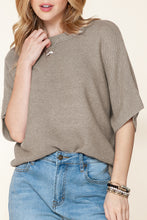 Load image into Gallery viewer, Coffee Mock Neck Short Batwing Sleeve Sweater