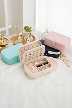 Load image into Gallery viewer, White Multi Layers Lint Lined Buttoned Closure Portable Jewelry Organizer