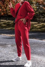 Load image into Gallery viewer, Racing Red Solid Color High Low Pullover and Skinny Pants Set