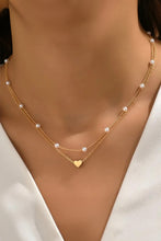 Load image into Gallery viewer, Gold Pearl Heart Chain Necklace