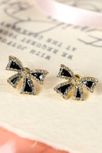 Load image into Gallery viewer, Black Rhinestone Bowknot Stud Earrings
