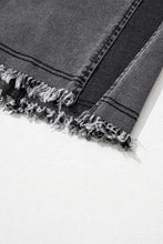 Load image into Gallery viewer, Black Raw Edge Side Slits Buttoned Midi Denim Skirt