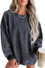 Load image into Gallery viewer, Pink Solid Ribbed Round Neck Pullover Sweatshirt