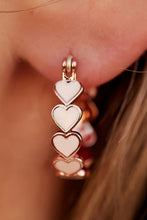 Load image into Gallery viewer, White Valentine Heart Hoop Earrings
