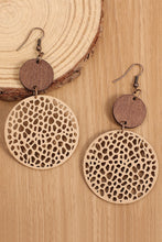 Load image into Gallery viewer, Black Hollow Out Bohemian Wooden Pendant Drop Earrings
