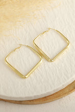 Load image into Gallery viewer, Gold Chunky Square Dangle Hoop Earrings
