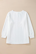 Load image into Gallery viewer, White Textured Loose Plus Size Long Sleeve Top
