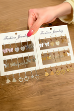 Load image into Gallery viewer, Gold Butterfly Heart Dragonfly Dangle Earrings
