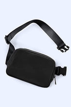 Load image into Gallery viewer, Black Waterproof Zipped Fanny Pack Crossbody Bag
