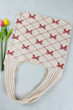 Load image into Gallery viewer, Fiery Red Bow Argyle Pattern Cable Knit Shoulder Bag
