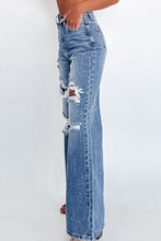 Load image into Gallery viewer, Ashleigh Blue Acid Wash Distressed Wide Leg High Waist Jeans
