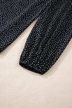 Load image into Gallery viewer, Black Plus Size Leopard Print Frill Notch V Neck Blouse
