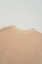 Load image into Gallery viewer, Apricot Cable Knit Drop Shoulder Side Slits Loose Sweater
