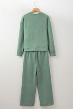 Load image into Gallery viewer, Dark Khaki Textured Loose Slouchy Long Sleeve Top and Pants Set
