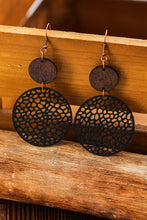 Load image into Gallery viewer, Black Hollow Out Bohemian Wooden Pendant Drop Earrings
