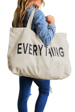 Load image into Gallery viewer, White 73*17*44cm EVERYTHING Letter Print Large Canvas Tote Bag
