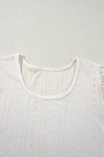 Load image into Gallery viewer, Apricot Floral Guipure Lace Puff Sleeve U Neck Eyelet Plus Size Blouse
