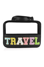 Load image into Gallery viewer, Black TRAVEL Chenille Letter Clear PVC Makeup Bag
