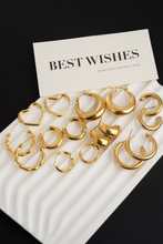 Load image into Gallery viewer, Gold Minimalist Heart Hoop Earrings
