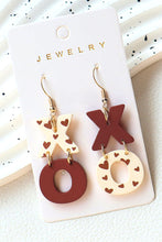 Load image into Gallery viewer, Racing Red Valentines XOXO Hook Earrings
