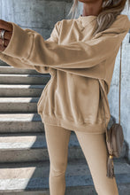 Load image into Gallery viewer, Beige Solid Sweatshirt and Leggings Two Piece Set
