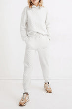 Load image into Gallery viewer, White Quilted Hoodie and Sweatpants Two Piece Set
