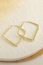 Load image into Gallery viewer, Gold Chunky Square Dangle Hoop Earrings
