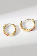 Load image into Gallery viewer, White Valentine Heart Hoop Earrings
