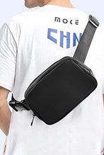 Load image into Gallery viewer, Black Waterproof Zipped Fanny Pack Crossbody Bag
