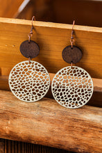 Load image into Gallery viewer, Black Hollow Out Bohemian Wooden Pendant Drop Earrings
