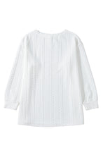 Load image into Gallery viewer, White Textured Loose Plus Size Long Sleeve Top
