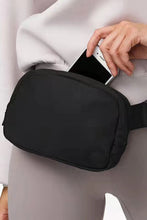 Load image into Gallery viewer, Black Waterproof Zipped Fanny Pack Crossbody Bag
