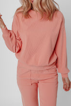 Load image into Gallery viewer, Blossom Ribbed Knit Drop Shoulder Pocketed Two Piece Lounge Set
