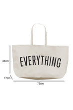 Load image into Gallery viewer, White 73*17*44cm EVERYTHING Letter Print Large Canvas Tote Bag
