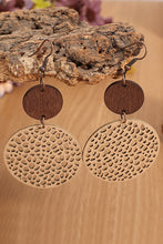 Load image into Gallery viewer, Black Hollow Out Bohemian Wooden Pendant Drop Earrings
