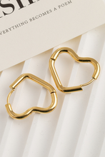 Load image into Gallery viewer, Gold Minimalist Heart Hoop Earrings
